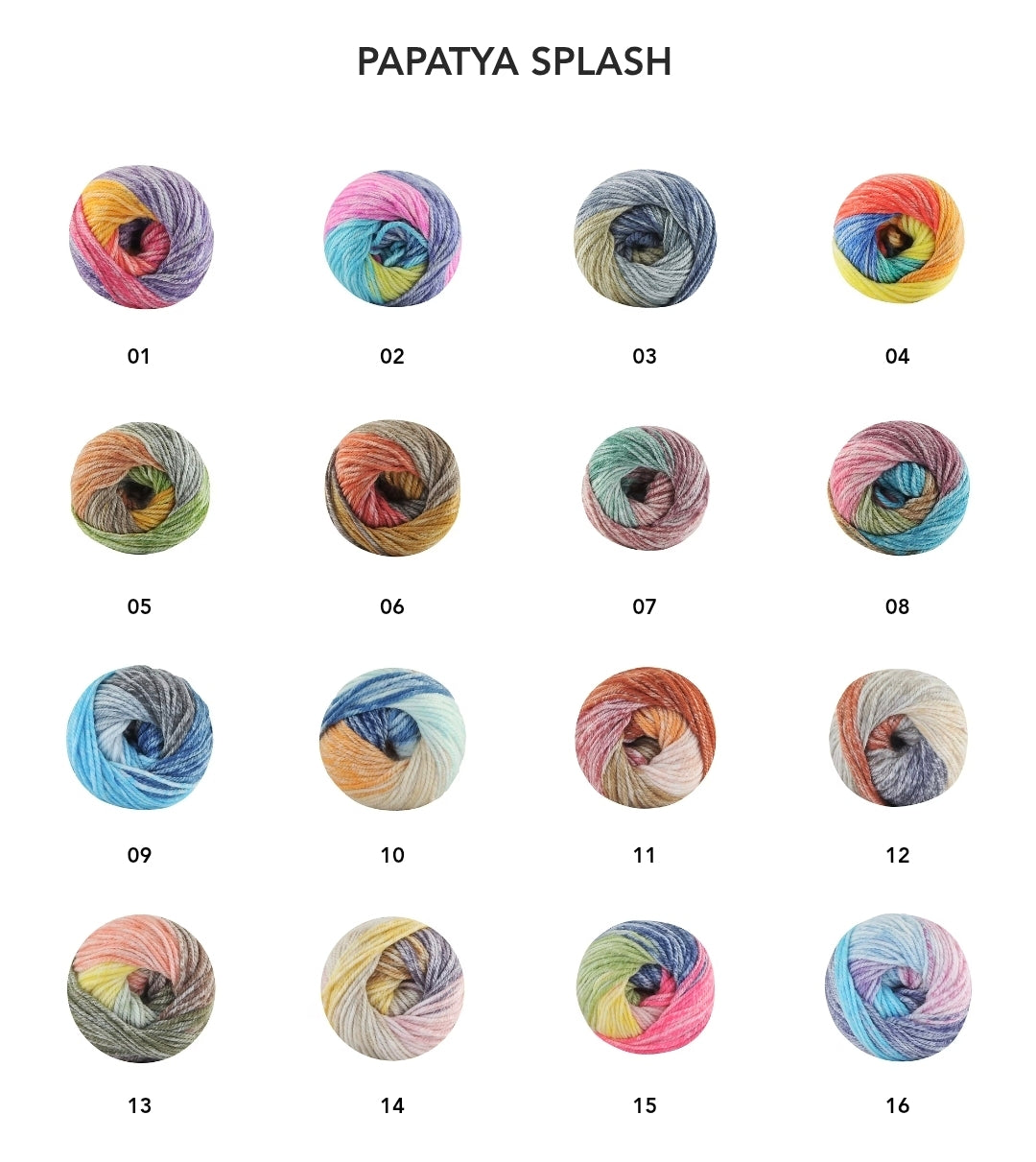 Papatya Splash 5 x 100g - 185m Aran 100% Acrylic Knitting Crochet Yarn