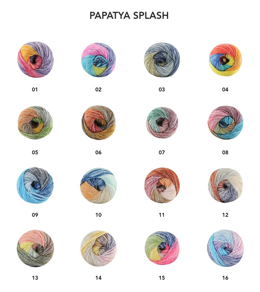 Papatya Splash 5 x 100g - 185m Aran 100% Acrylic Knitting Crochet Yarn