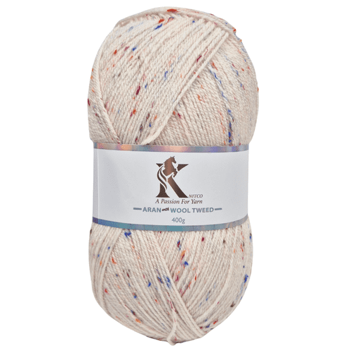 Knitco Aran 400g Ball Wool with Tweed 872m - 80% Acrylic - 15% Wool - 5% Viscose Knitting Crochet Yarn