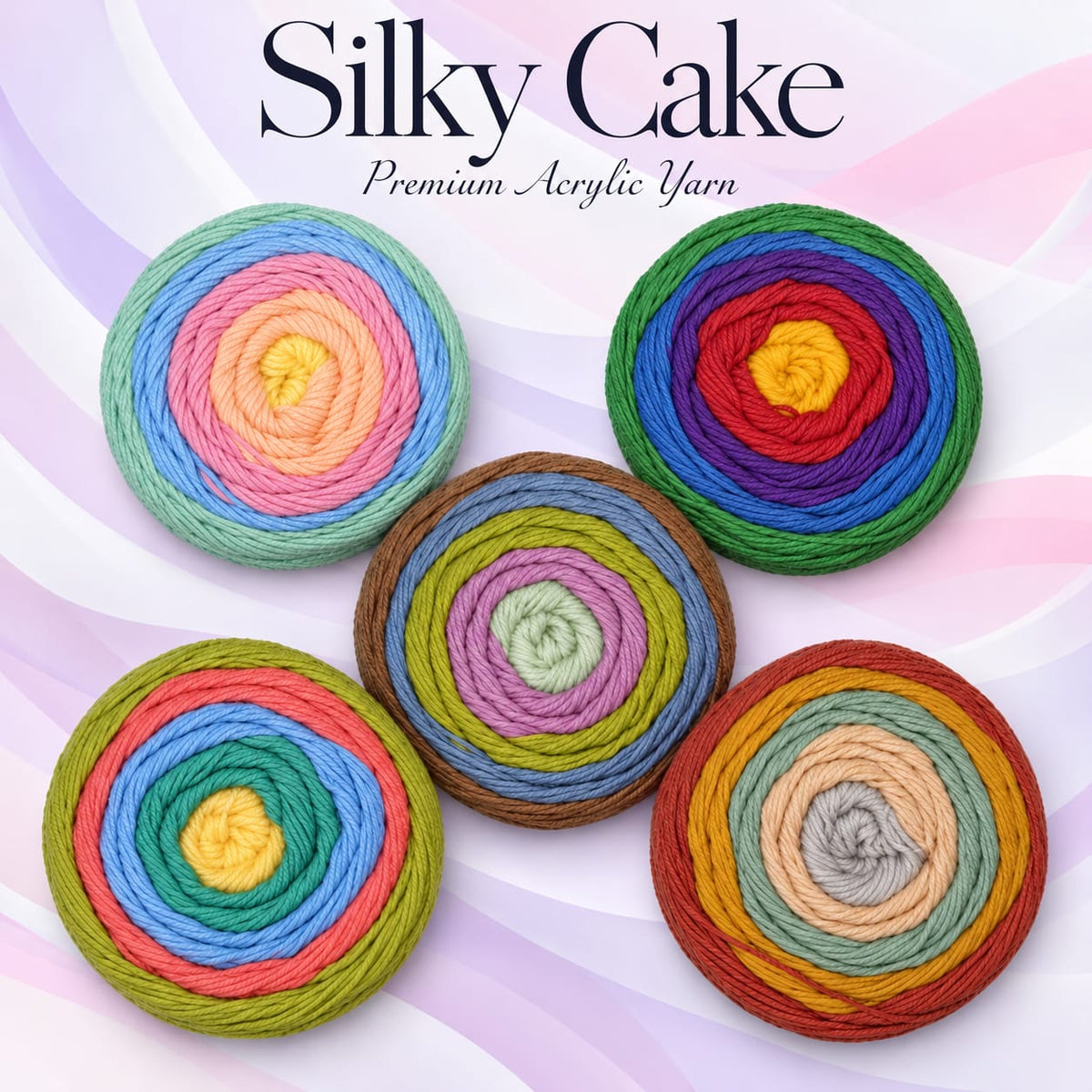 Knitco Silky Cake Aran 1 x 200g - 500mtr - 100% Acrylic Knitting Crochet Yarn