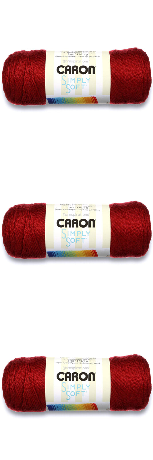 Caron Simply Soft 3 x 170.1g - 288m - 100% Acrylic Knitting Crochet Yarn
